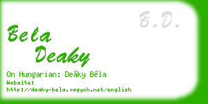 bela deaky business card